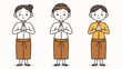 © Wan - cartoon illustration Thai salute of greeting or leavetaking, to pay respect