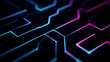 © Saleha - Abstract neon circuit board lines technology background