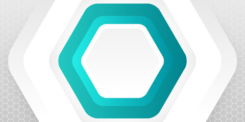 Wall Mural - gray background with white and green rounded hexagon shapes. simple and modern vector design