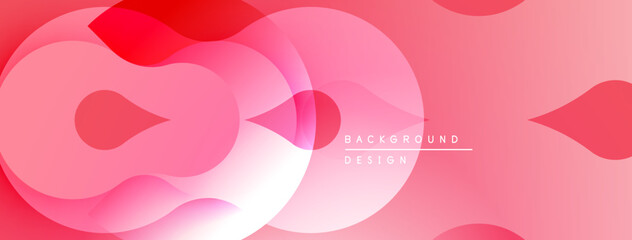 Wall Mural - abstract pink background. overlapping shapes create fluid, modern design. gradient shades offer subt
