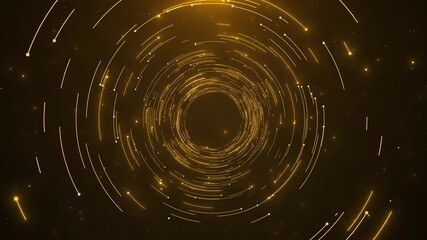 Wall Mural - beautiful luxury golden particles glitter spiral rotation. flying through tunnel sparkling stardust 