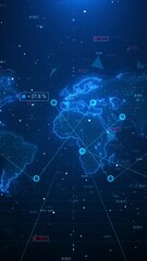 Wall Mural - advanced technology digital data flow global earth technology 3d connection network background. worl