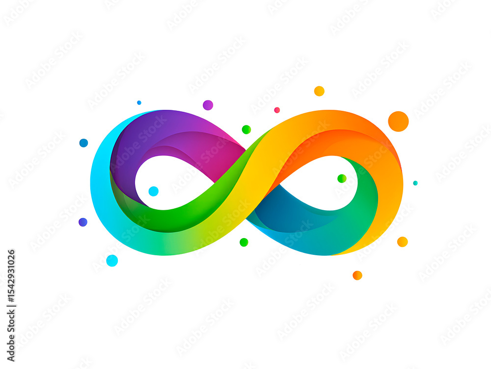 Incluivity Sign Logo, sign of infinity in rainbow colors, symbol of inclusivity ...