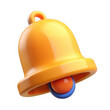 © Sohel Rana - 3d render of a cute orange bell icon isolated on transparent background