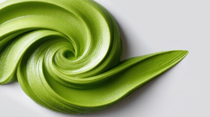 Wall Mural - smooth swirl of vibrant green cream