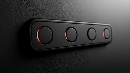 Rectangular Textured Web Button with White and Black on Dark Gray Background for UI Design
