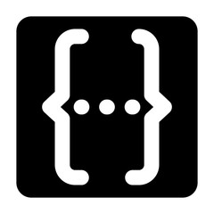 simple solid vector icon of a ellipses symbol, commonly used in coding, terminal, and developer inte