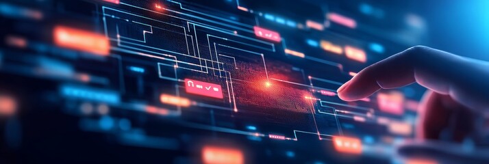 Futuristic Interface with Digital Screen and Visualized Communication for IT Systems and Technology