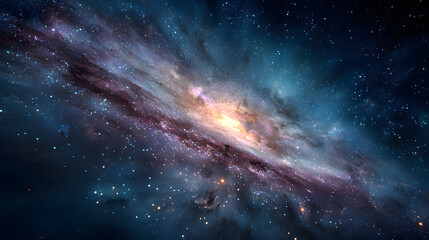 Wall Mural - Galaxy and stars in outer space: a night sky background of the universe