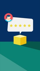 Wall Mural - customer sharing an unboxing video, giving a five-star review of the product.