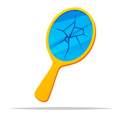 Wall Mural - broken hand mirror vector isolated illustration