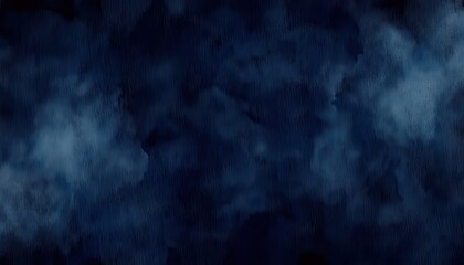 Wall Mural - dark navy blue watercolor background with soft cloudy textures and subtle vertical brush strokes for