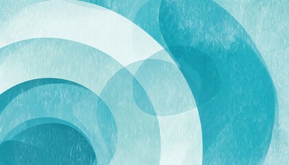 Wall Mural - aqua blue abstract circle texture with grunge canvas effect and white curved lines for modern web de