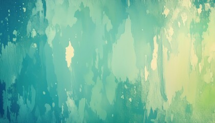 Wall Mural - aqua green abstract drip texture with gradient teal and soft yellow highlights for branding, web des