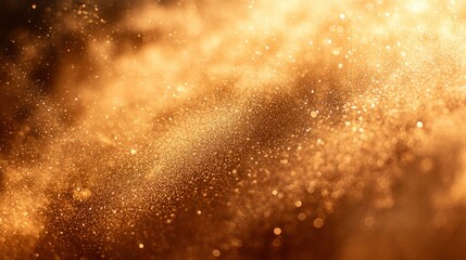 Wall Mural - Golden, shimmering particles in the air
