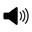 © Atique - Black and white speaker icon with radiating sound waves illustration