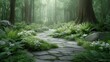 © ALIF JATI KUSUMA - Lush forest path lined with greenery and flowers