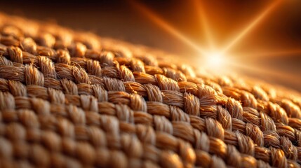 Brown Woven Fabric Texture with Sunlight