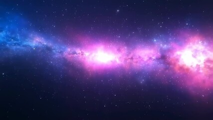 Wall Mural - loop animation of space nebula towards light loop animation glowing galaxies and stars passing foota