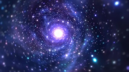 Wall Mural - loop animation of space nebula towards light loop animation glowing galaxies and stars passing foota