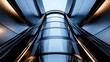 © Larisa AI - An artistic perspective of a sleek, transparent elevator, showcasing modern architectural design principles, light, and innovation in a minimalist urban environment.