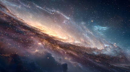 Wall Mural - Galaxy and stars in outer space: a night sky background of the universe