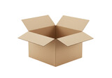 Isolated Open Empty Brown Cardboard Box