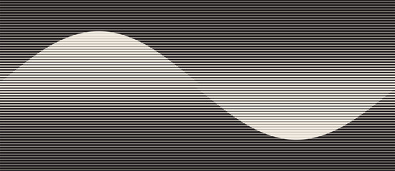 Canvas Print - abstract art geometric background with lines. optical illusion with waves and transition.