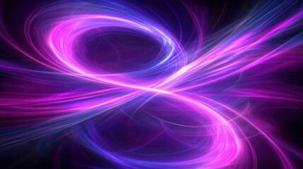 Wall Mural - abstract fractal art with neon pink and blue light trails on a dark background. concept of energy fl