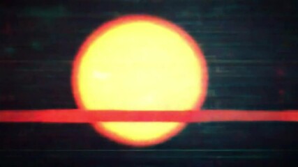 Wall Mural - sunset through the horizon: the sun dips below the horizon, painting the sky with hues of red and or