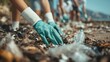 © Larisa AI - This meaningful image illustrates volunteers cleaning litter from a beach, emphasizing community efforts toward environmental conservation and the importance of preserving natural spaces.