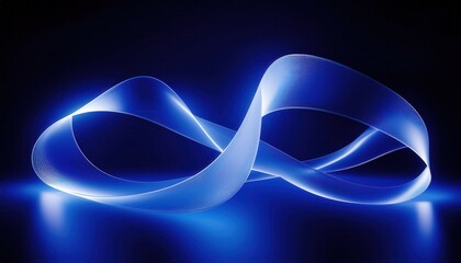 Wall Mural - dynamic glowing blue lightwave on dark background with smooth gradients and abstract curves, ideal f