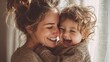 © PakVsInd - Mother and child laughing portrait happy family motherhood parenting love joy affection happiness together 100