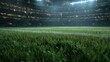 © standret - Lush green grass illuminated in a brightly lit sports stadium environment