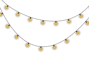 Wall Mural - Christmas bulbs twinkle with gentle shine. Wreath light chain wraps celebration invite. Neon sparkle shapes warm visual mood. Transparent light arc highlights festive promo.