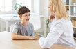 © Studio Romantic - Speech therapist works with a child on language development exercises. The medical professional, also known as a logopedist doctor, helps improve communication skills through practice and teaching.
