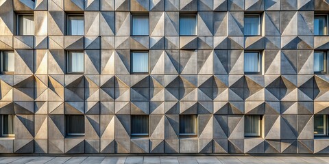 Wall Mural - Geometric Facade Architectural Design Featuring Numerous Windows and Textured Walls