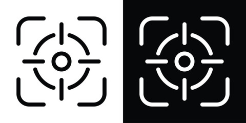 Camera focus frame icon filled flat sign concept for web design.