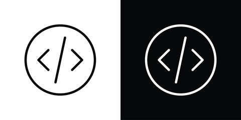 Code icon filled flat sign concept for web design.