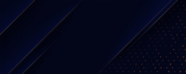 Wall Mural - elegant dark blue abstract background with diagonal lines and golden dots