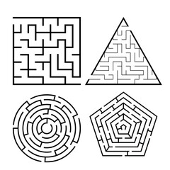 Maze labyrinth vector illustrations for design and book
