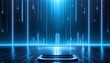 © Crystal - futuristic neon blue stage product display background