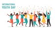 © fdp - International Youth Day Celebrating International Youth Day Diverse Group of Young People Joyfully Celebrating