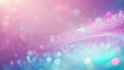 Wall Mural - dreamy pastel glitter wave with pink and aqua bokeh lights for web design, branding, packaging, and 