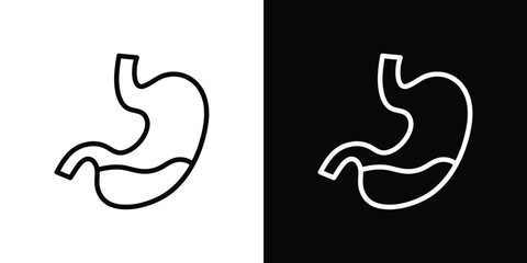Stomach with Liquids icon filled flat sign concept for web design.