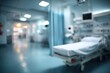 © ryker - Blurred background of hospital ward featuring medical bed, equipment, and soft lighting creates serene yet clinical atmosphere. scene evokes feelings of care and healing