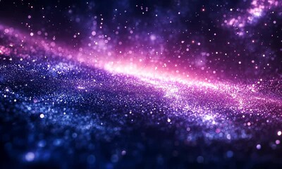 Wall Mural - Vibrant, shimmering cosmic dust and light particles.