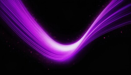 Wall Mural - vibrant purple light wave with glowing streaks on black background for digital art, website banner, 