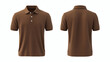 © jendralbiribiri - Plain brown polo shirt 3D mockup showcasing front and back views for apparel design presentation on white background