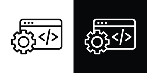Web development icon filled flat sign concept for web design.